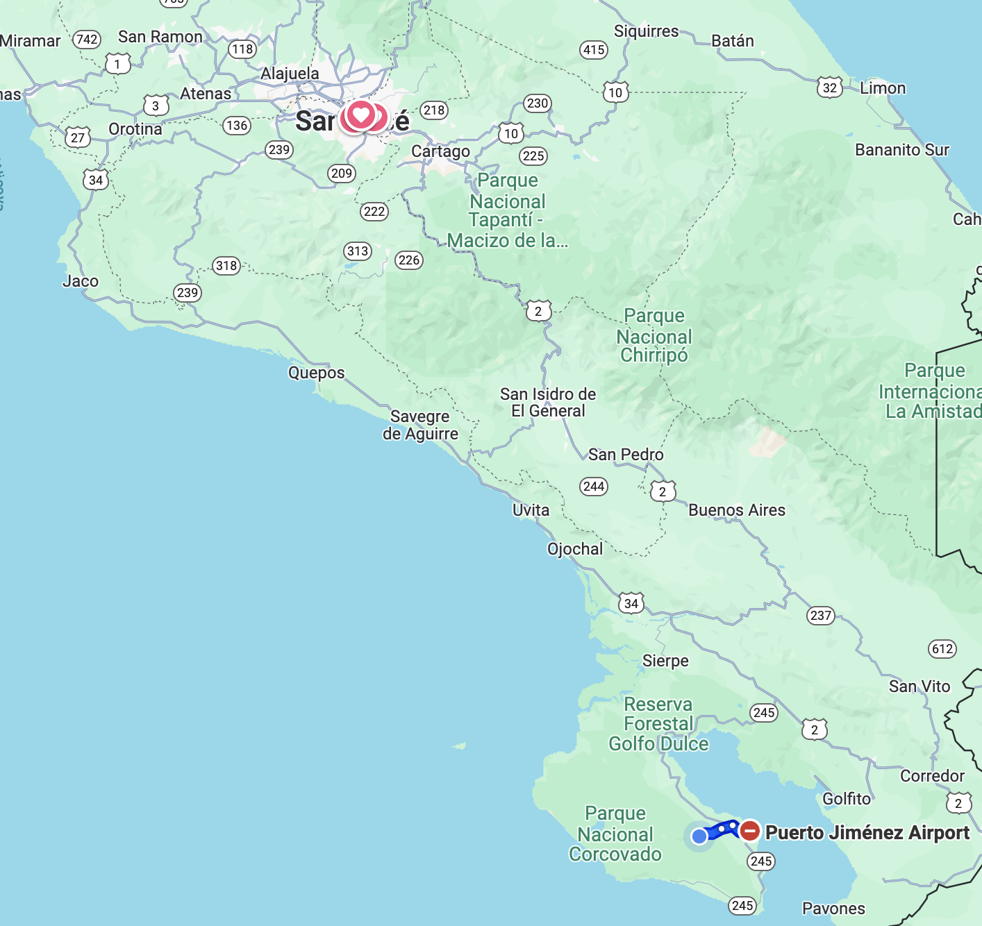 Map from San Jose
