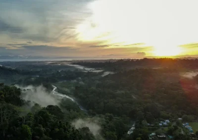 Bird’s-eye view of Templo del Tigre retreat center area in Dos Brazos, Osa Peninsula.