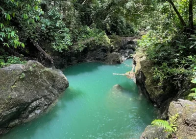 El Salto, a secluded natural swimming hole in Dos Brazos jungle.