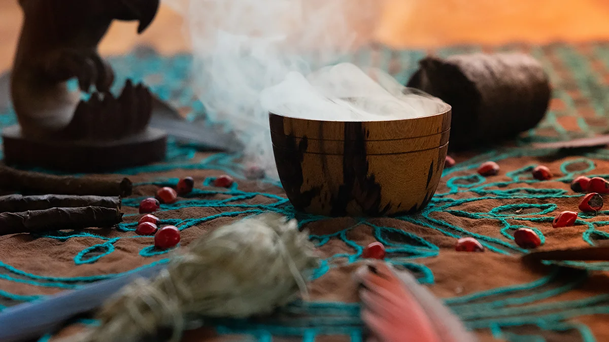 tobacco-medicine-altar-dieta-osa-costa-rica.jpg Ceremonial tobacco altar with pipe and sage smoke, part of a master plant dieta in the Osa Peninsula, Costa Rica.