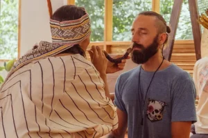 Hapé ceremony for grounding, clarity, and energetic alignment.