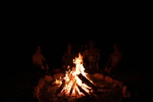 Deep healing ceremony held around a sacred fire in the Osa Peninsula.