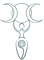Spiral Goddess symbol representing the divine feminine, cycles of nature, and sacred transformation at Templo del Tigre.